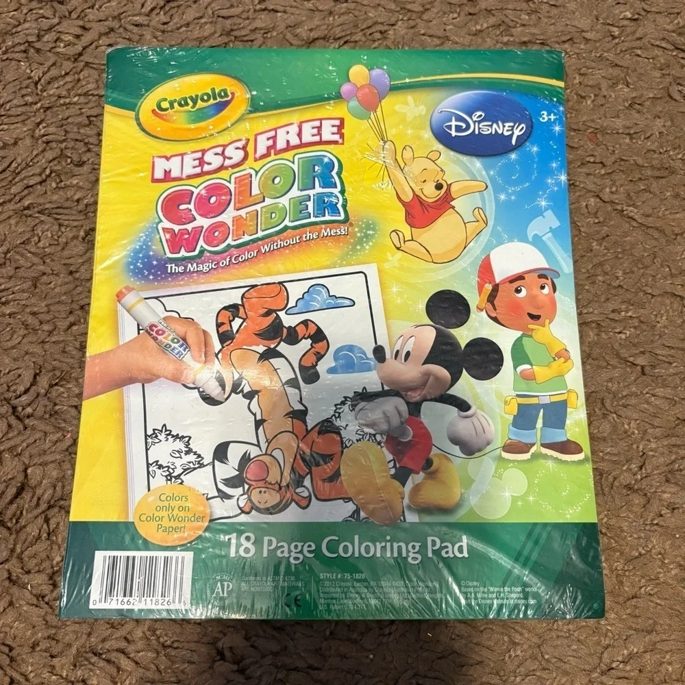 Vintage Disney Mess Free Color Wonder Coloring Pad with Crayola Handy Manny NEW
